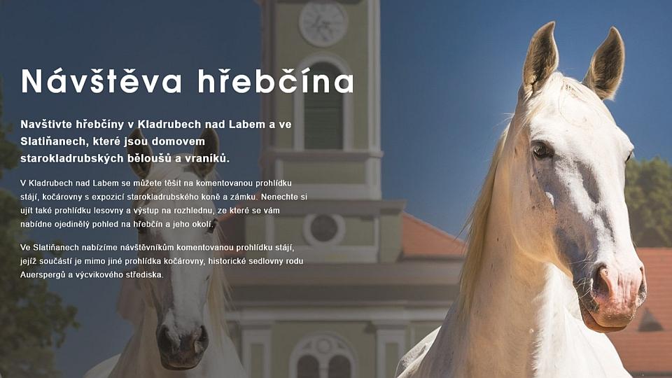 Nový web Národního hřebčína Kladruby