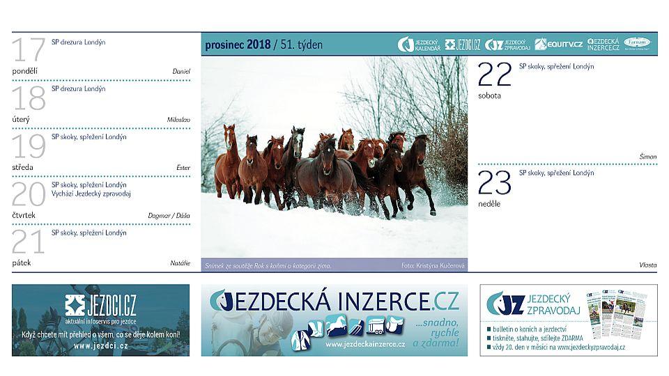 Jezdecké a hipo akce v týdnu s číslem 51 roku 2018