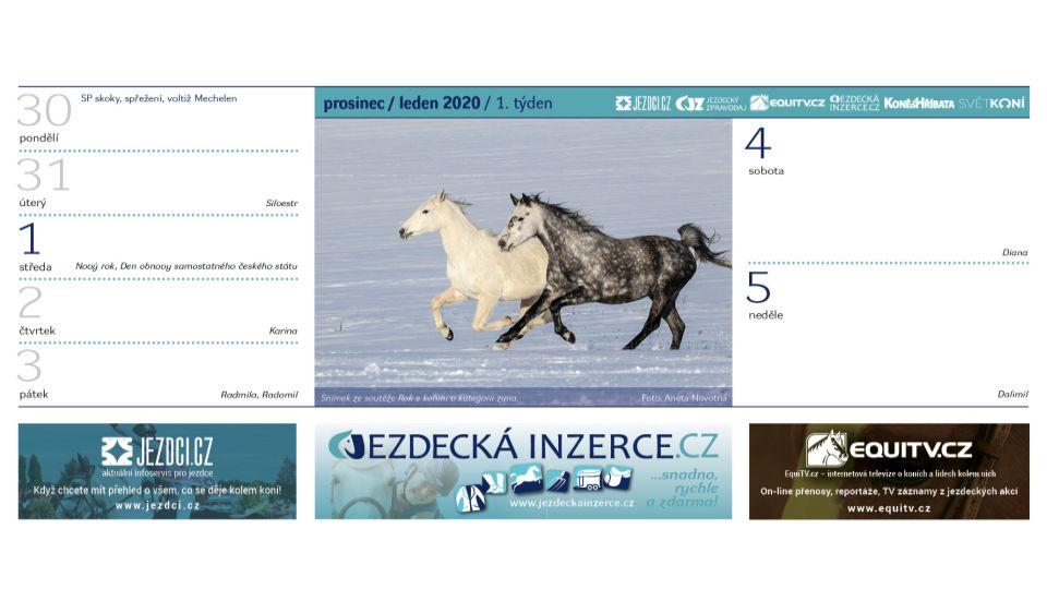 Leden ve stolním Jezdeckém kalendáři 2020. Objednejte si ho domů