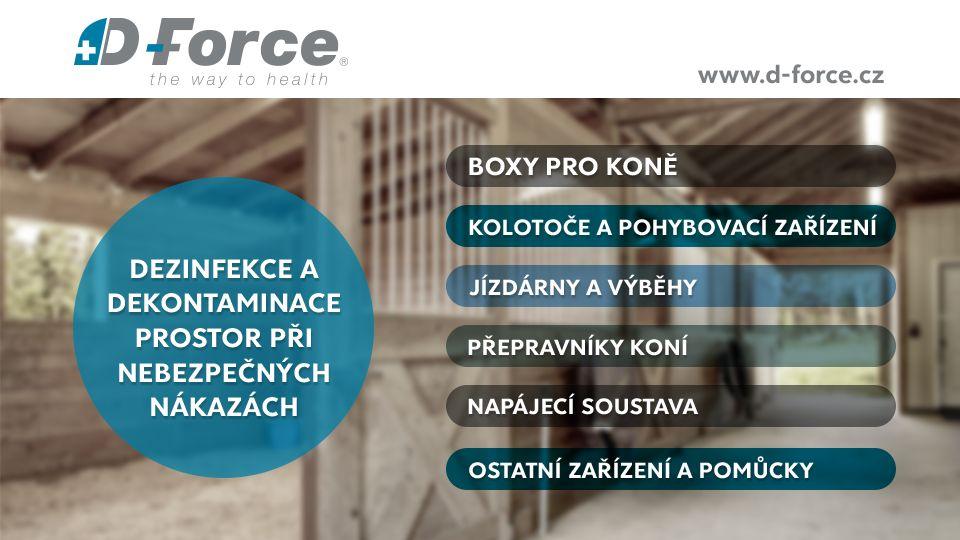 Hygienický program pro chov koní D-Force. I váš kůň potřebuje hygienu!