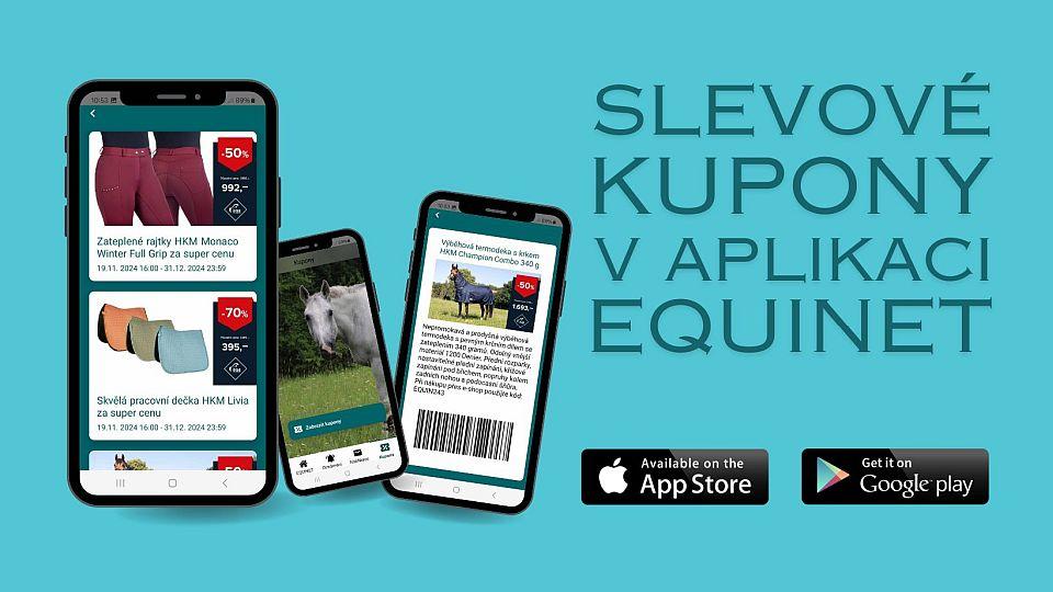 Novinka v aplikaci EQUINET: Slevové kupony, s nimiž ušetříte až 70 % z ceny