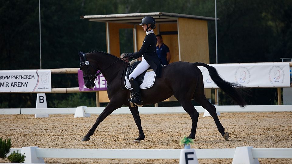 Eliška Orctová vede po drezuře CCI3*-S při Bohemia Eventing Tour v Borové