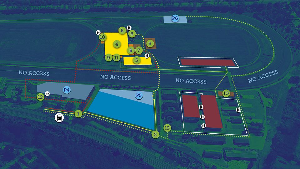 CSIO3* Prague Cup 2020: Mapa areálu. Kam mohou diváci a kam účastníci
